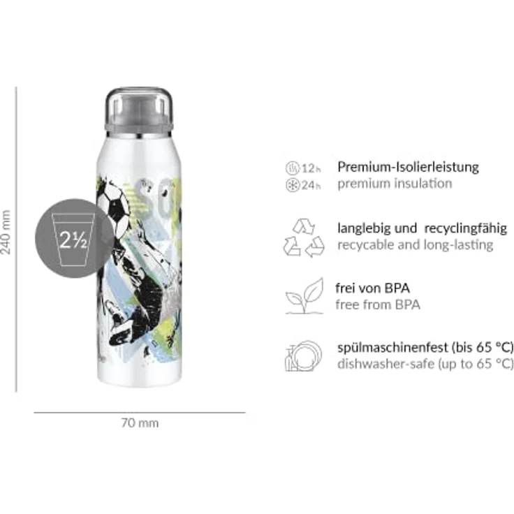 alfi isoBottle Isolier-Trinkflasche, Edelstahl, Weiß, 350ml – Bild 6