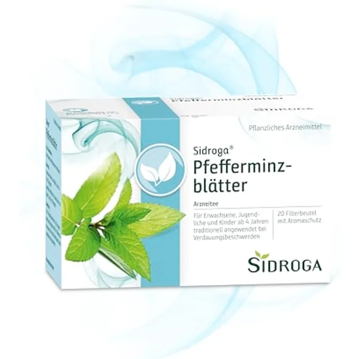 SIDROGA Pfefferminzblätter Tee Filterbeutel, 30 g, beruhigender Kräutertee von Uriach Germany GmbH