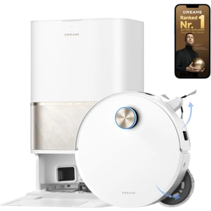 Dreame L60 ULTRA, Beutelloser Saugroboter mit Wischfunktion, Weiß, 35.000 Pa, 0,275 l Staubbehälter, 4,5 l Frischwassertank