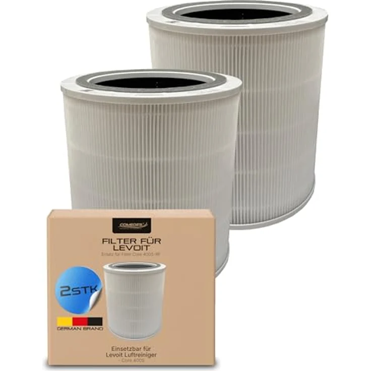 Comedes Ersatzfilter 2er Set, Kombifilter für Levoit Core 400S mit HEPA- und Aktivkohle-Element zur Luftreinigung – Bild 1