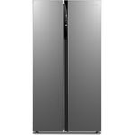 Midea MERS530FGE02 Side-by-Side Kühl-/Gefrierkombination/No Frost/Inverter Compressor/176,5 cm hoch/347 L Kühlen/201 L Gefrieren/Doppelte Steuerung/SuperCool/35dB, Inox