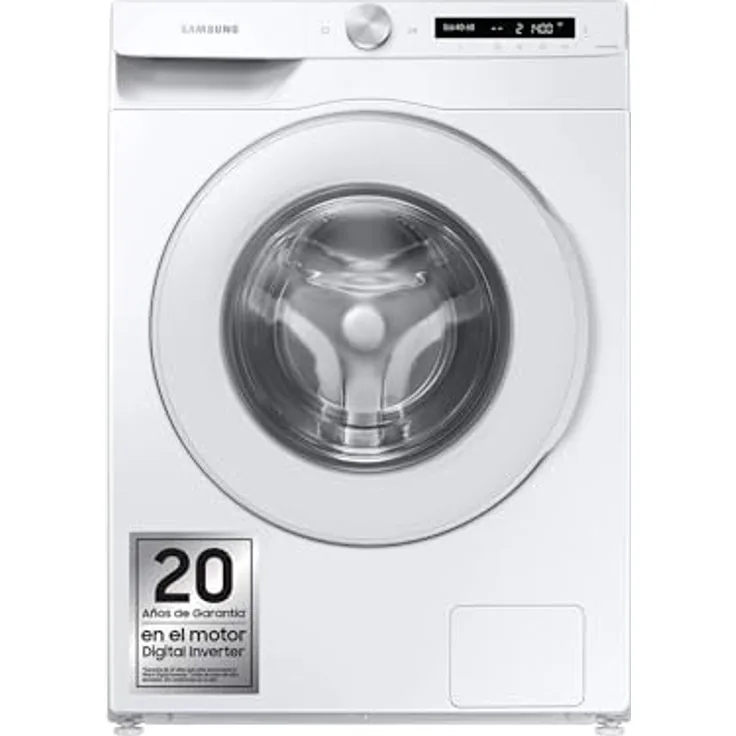 Samsung Waschmaschine AI Control mit Öko-Waschanlage WW12T504DTW/S3, freistehend, 12 kg, 1400 U/min, Klasse A, WiFi, Dampf, Frontlader, 60 x 85 x 65 cm, weiß