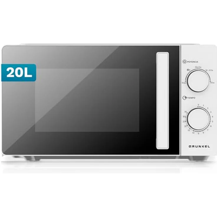 Grunkel MW-20EASY, Mikrowelle 700 W mit 20 L Fassungsvermögen, Edelstahl, freistehendes Design – Bild 1