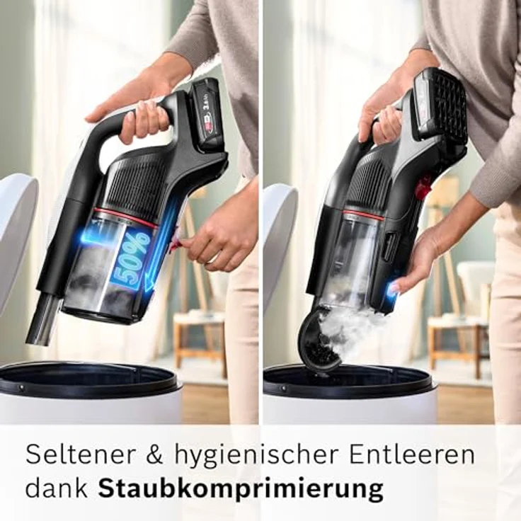 Bosch Akku-Staubsauger Unlimited 9 BKS931BA, kabellos, MicroClean Technology, HEPA-Filtersystem, 10 J. Motorgarantie, austauschbarer Akku, weiß – Bild 5