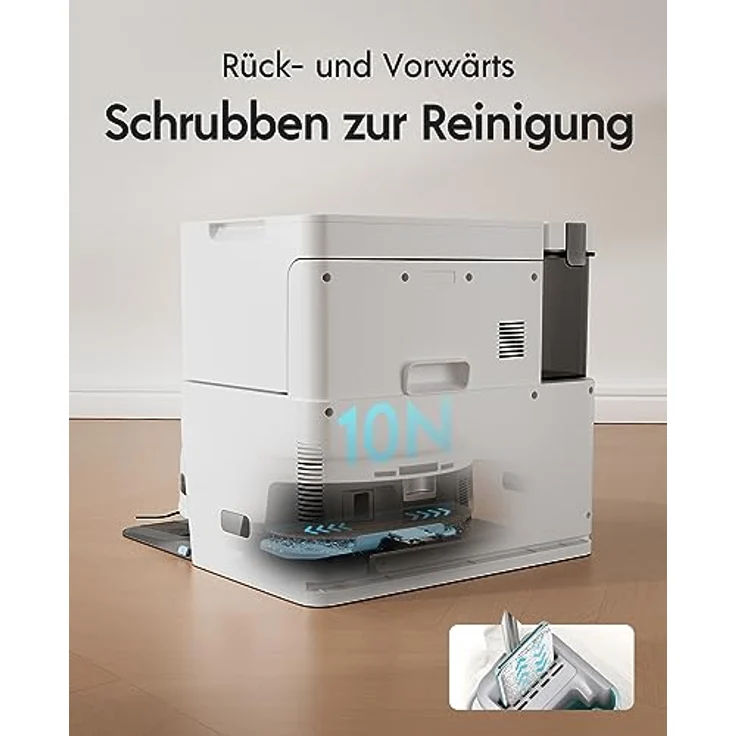yeedi Cube Saugroboter mit Wischfunktion Absaugstation Selbstwaschend/Selbsttrocknend/Selbstentleerend, 5100 Pa Saugleistung, 5200 mAh Akku – Bild 5