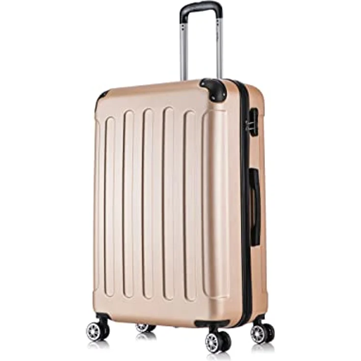 Flexot® F-2045 Koffer, 3tlg Kofferset (Gold) Zwillingsrollen Hartschale, Handgepäck& Trolleys – Bild 3