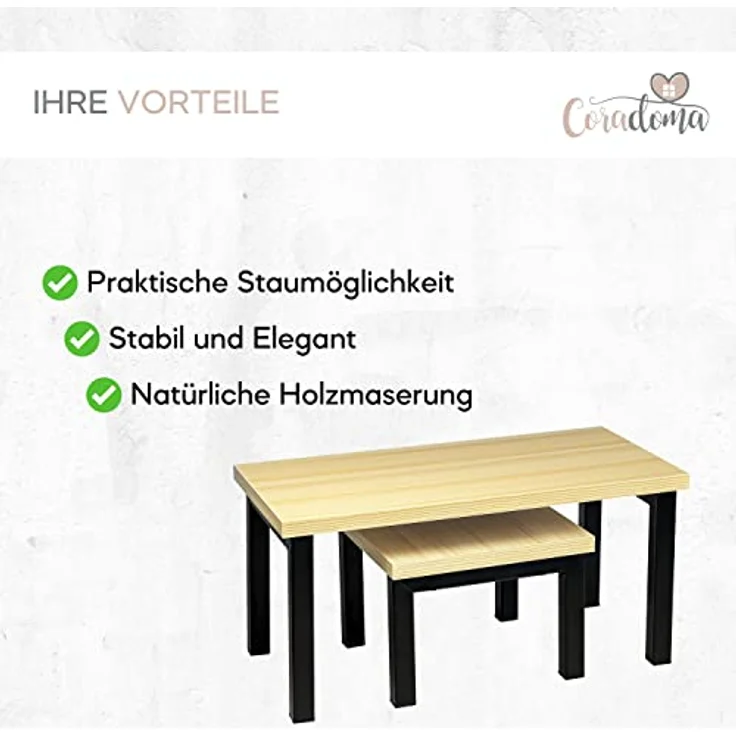 Coradoma Gewürzregal 2er Set Küchenregal Stapelbar aus Holz - Regal Organizer für Küche - Küchenorganizer für Gewürze Aufbewahrung klein und stehend - Küchenhelfer Arbeitsplatte Eckregal – Bild 4