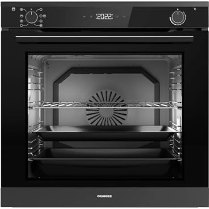 Oranier EBP620 Pyrolyse Backofen pureBLACK, 80 Liter XXL-Backraum, 3-D Heißluft, Soft-Close-Door