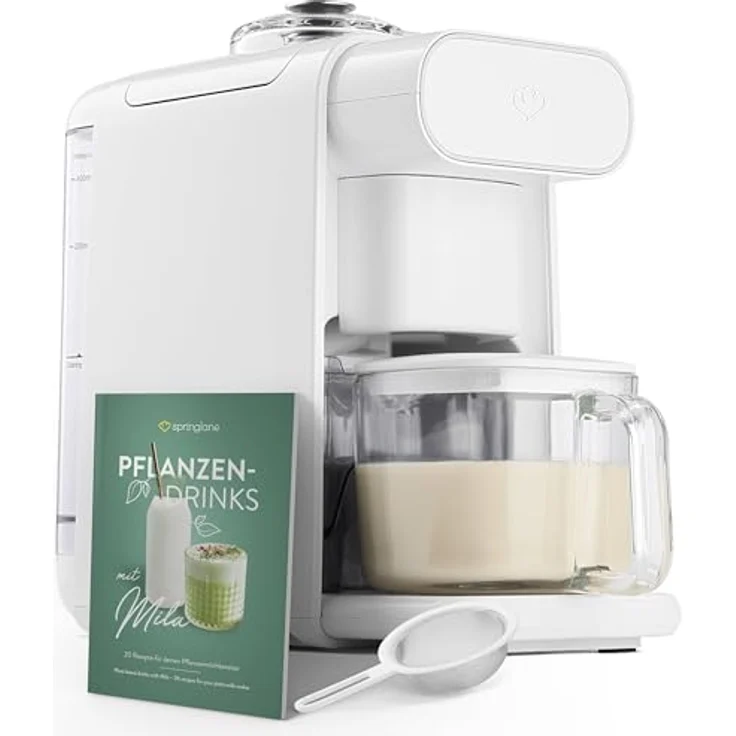 Springlane Standmixer Mandelmilchbereiter, Sojamilchbereiter, 1000 W, 0,6 Liter, inkl. Rezeptheft, weiß – Bild 2