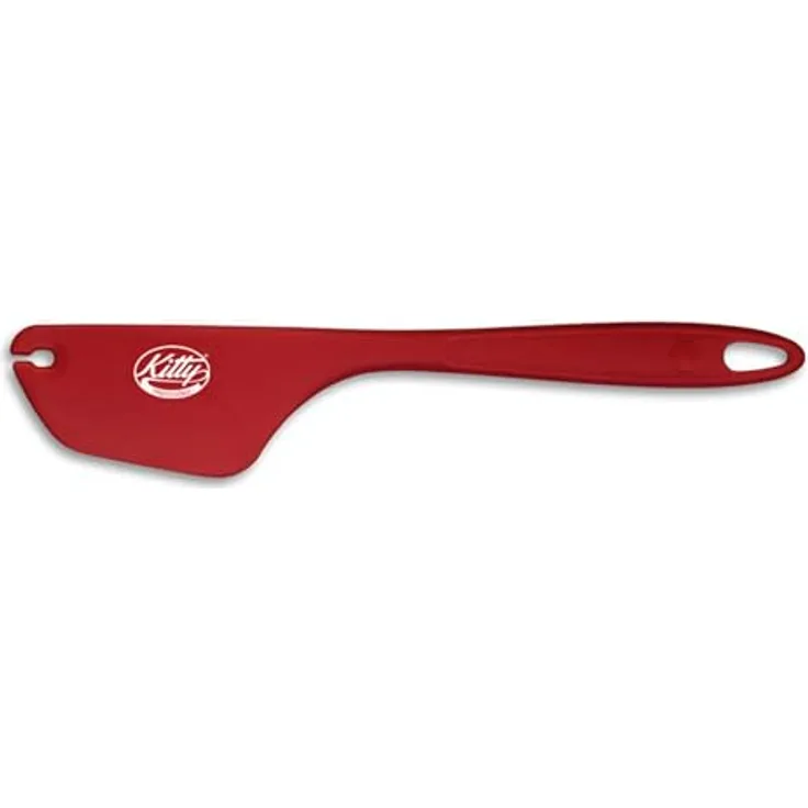Kitty Professional Teigschaber 2 in1 mit Kniff zum Portionieren & Sauber Abstreifen | aus Edelstahl & BPA freiem Silikon Teigspachtel Teigschneider (Rubinrot)