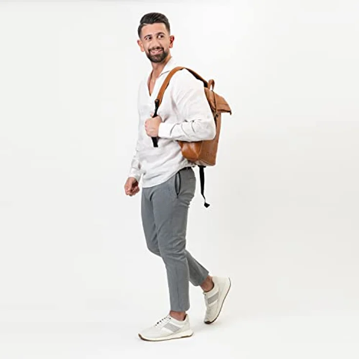 Farmhood Daypack Memphis, Leder-Rucksack mit Laptopfach und vielseitiger Innenausstattung – Bild 3
