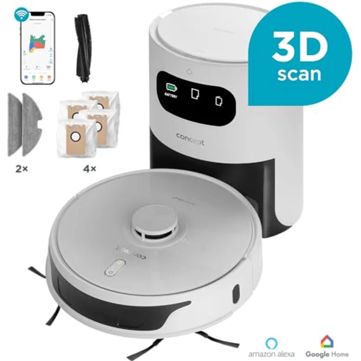 Concept VR3450 Laser 3D Pulizia Perfetta 2in1, Staubsauger Roboter mit Laser-Navigation und integriertem Wischsystem – Bild 3