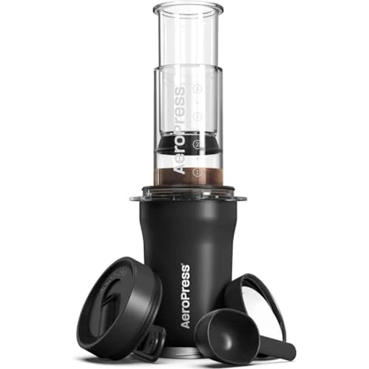 AeroPress Go Plus, tragbare Kaffeemaschine für Reisen und Camping – 3-in-1-Brühmethode, vollmundiger Kaffee ohne Bitterkeit, Kaffeepress-Set – – Bild 1