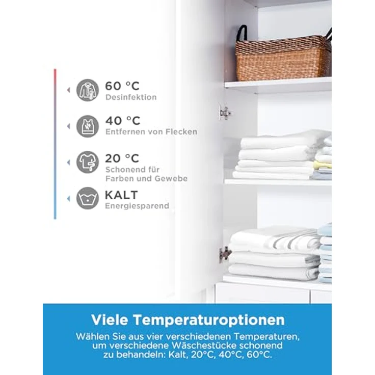 Midea MF10EW80B Waschmaschine / 8kg / 1400 U/Min/EEK A/Inverter Quattro Moto/Dampffunktion/Grosse Trommel/Slim Design/Nachlegefunktion/Kindersicherung/AquaStop, Weiß – Bild 4