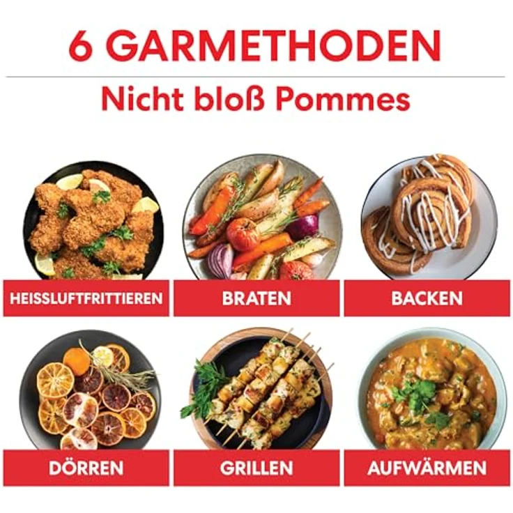 Instant Pot Instant Vortex Plus mit ClearCook - 5.7L Digitale Heißluftfritteuse, Schwarz, 6-in-1 Smart-Programme - Frittieren, Backen, Braten, Grillen, Dehydrieren, Aufwärmen, Großes Fassungsvermögen -1700W – Bild 2