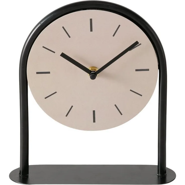 BOLTZE GRUPPE GmbH Tischuhr DIABOLO, Beige und Schwarz, Eisen, Höhe 22 cm, elegantes Design
