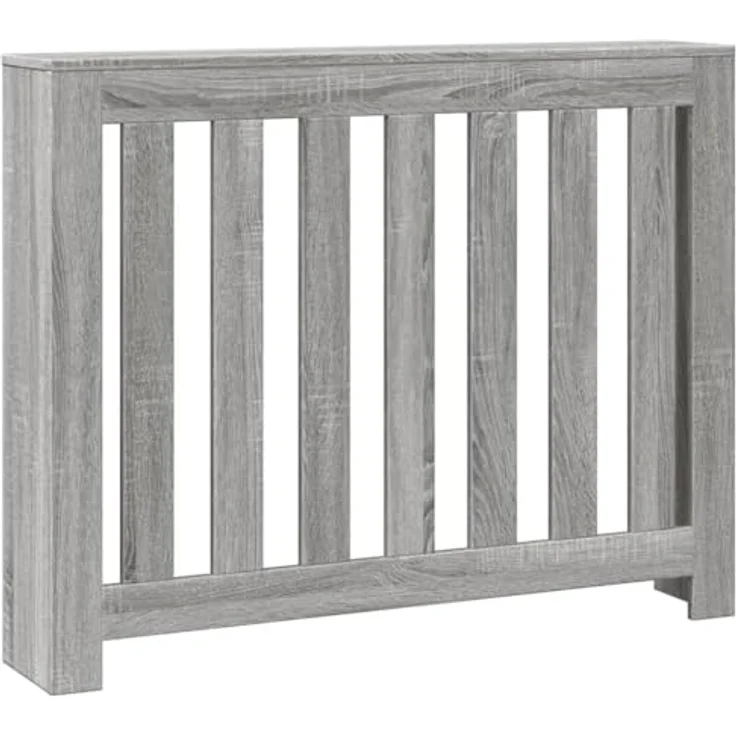 vidaXL Heizkörperverkleidung Grau Sonoma, 104x20x82 cm, Holzwerkstoff mit modernem Latten-Design und pflegeleichter Oberfläche – Bild 1