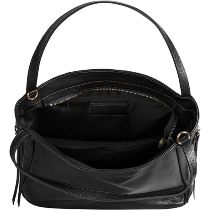 Samantha Look Umhängetasche aus echt Leder, Made in Italy, 7 l Volumen, schwarz – Bild 5