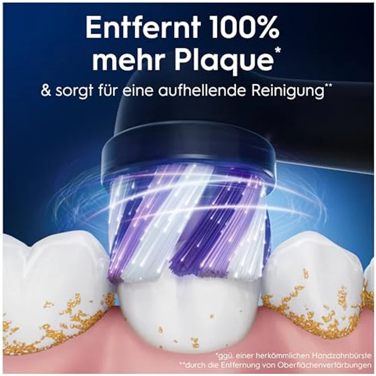 Oral-B iO Strahlendes Weiss, Aufsteckbürsten für elektrische Oral-B iO Zahnbürsten, Zahnaufhellung, Schwarz, 8 Stück – Bild 2