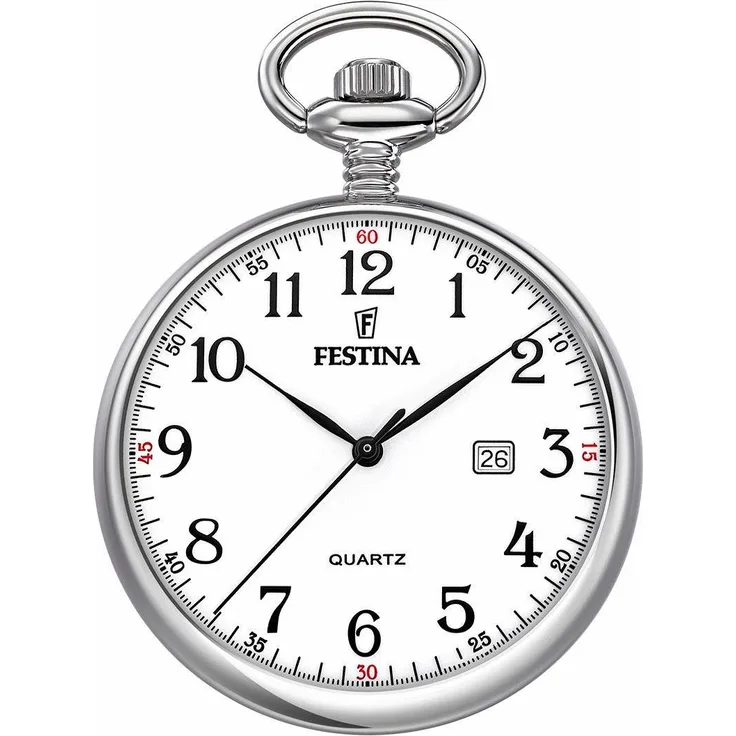 Festina Taschenuhr F2019/1, Quarzuhr mit Kette, Herrenuhr, Datum