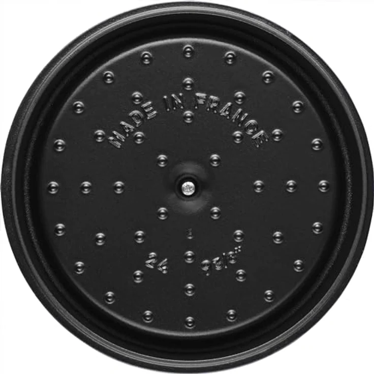 Staub 1103091 Cocotte-Bräter, rund mit Deckel 30 cm, 8,35 L, mit mattschwarzer lierung im Inneren des Topfes, dunkelblau – Bild 4