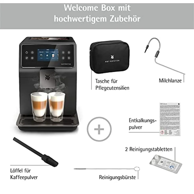 WMF Perfection 740L Kaffeevollautomat mit Milchsystem,15 Getränkespezialitäten, Double Thermoblock, Edelstahl-Mahlwerk, Nutzerprofil Speicherung – Bild 3
