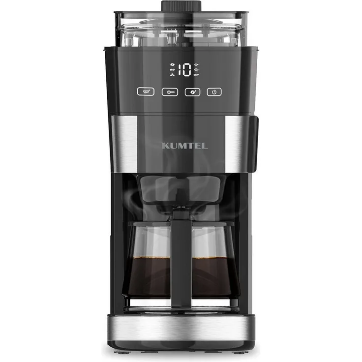 Opviq Siebträger-/Filterkaffeemaschine, 1000 W, 1,25 l Glaskanne, Permanentfilter, Warmhaltefunktion, schwarz