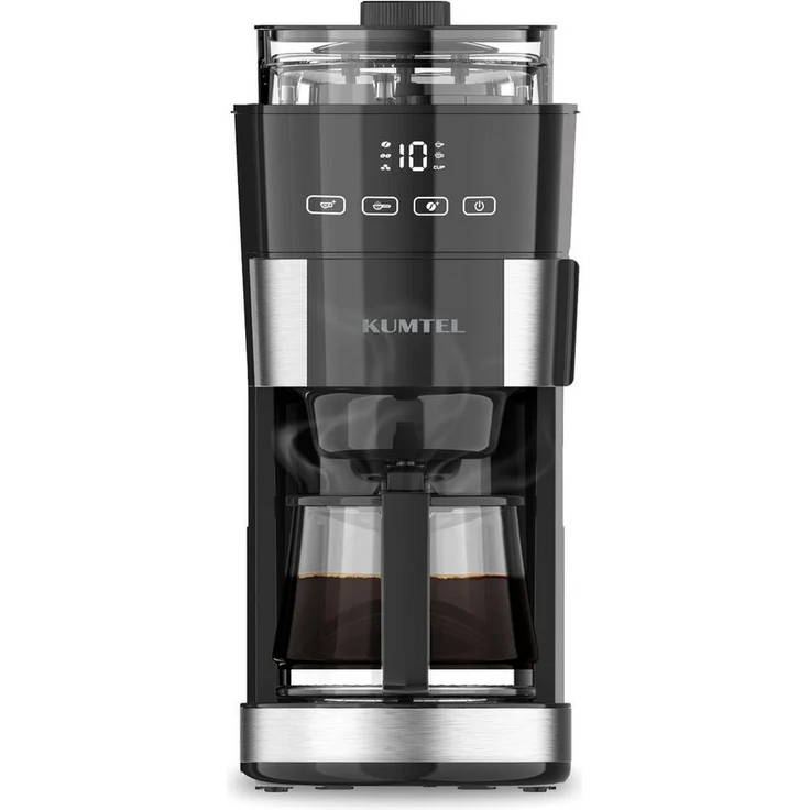 Opviq Siebträger-/Filterkaffeemaschine, 1000 W, 1,25 l Glaskanne, Permanentfilter, Warmhaltefunktion, schwarz