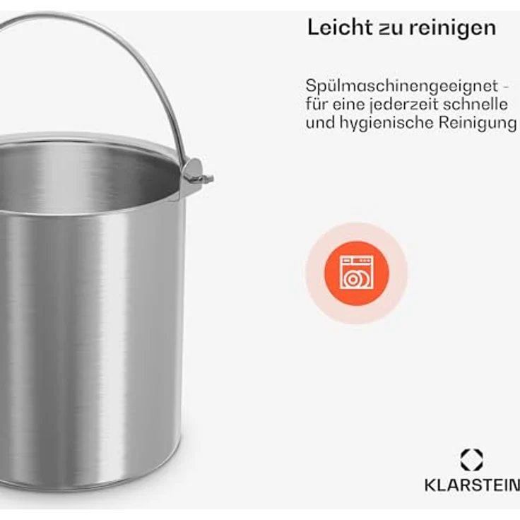 Klarstein FrostFusion Eisbehälter, 1L Edelstahl, spülmaschinenfest, robust, passend für FrostFusion Eismaschine – Bild 6