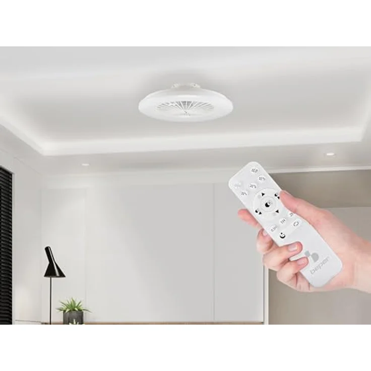 BEPER P206VEN640 Deckenventilator mit LED-Licht, 40W, 3 Geschwindigkeiten, Timer, Fernbedienung, Weiß – Bild 5