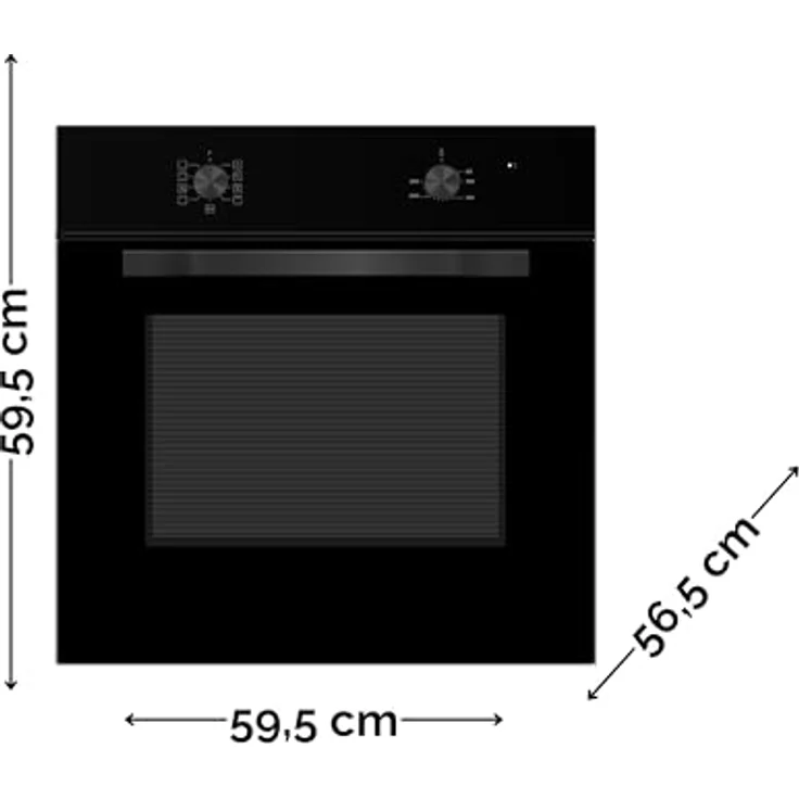 PKM Einbaubackofen F7-2BA | Schwarz | 65 Liter Garraum | 8 Funktionen | Grillfunktion | ECO-Funktion – Bild 3