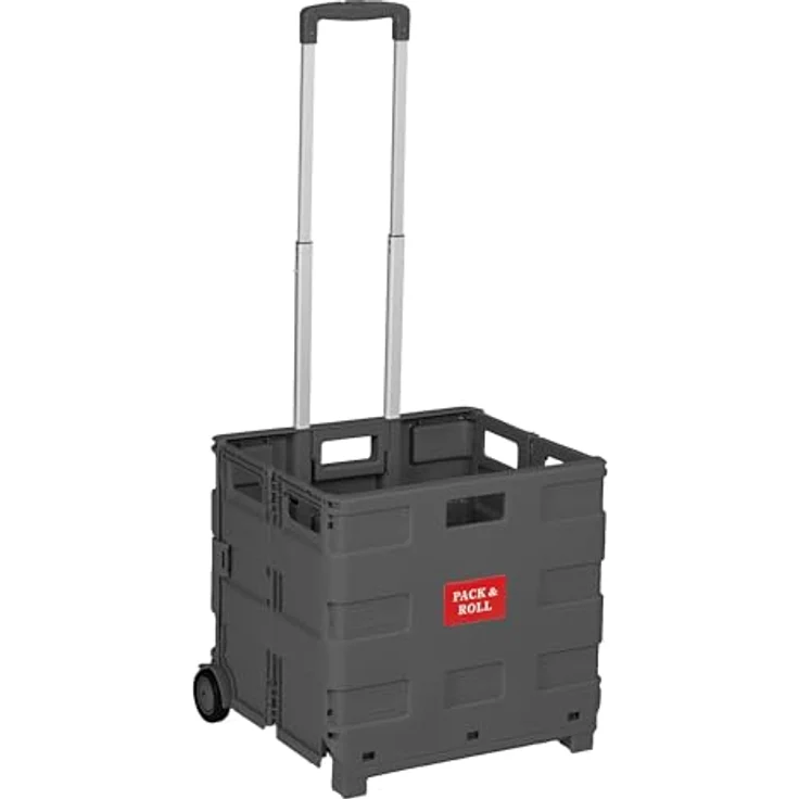 relaxdays Einkaufstrolley mit Teleskopgriff, anthrazit, klappbar, hohe Traglast bis 35 kg, praktischer Einkaufsbegleiter – Bild 9