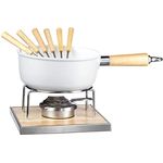 MÄSER 931889 Käsefondue Set für 6 Personen, 9-teiliges Komplettset für Fondue nach Schweizer Art mit Keramik beschichtetem Topf, im hübschen Geschenkkarton, Aluminium, 2.2 liters