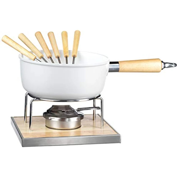 MÄSER 931889 Käsefondue Set für 6 Personen, 9-teiliges Komplettset für Fondue nach Schweizer Art mit Keramik beschichtetem Topf, im hübschen Geschenkkarton, Aluminium, 2.2 liters – Bild 1