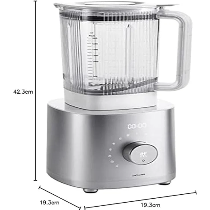 Zwilling Enfinigy Pro Standmixer, 1200W, 1,8L, 7 Automatikprogramme, 12 Geschwindigkeiten, Edelstahl, inkl. integrierte Waage, Stampfer, silber – Bild 3