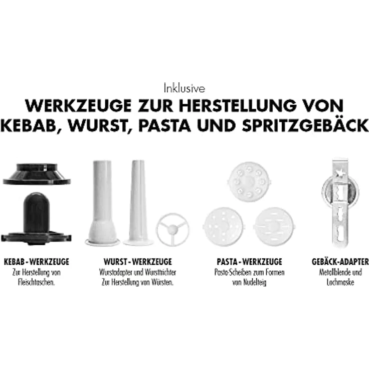 GASTROBACK 40977 Design Küchenmaschine Advanced Digital, massives Aluminiumguss-Gehäuse, 600 Watt Gleichstrom-Hochleistungsmotor, XXL-Zubehör, 5 liters, silber – Bild 6
