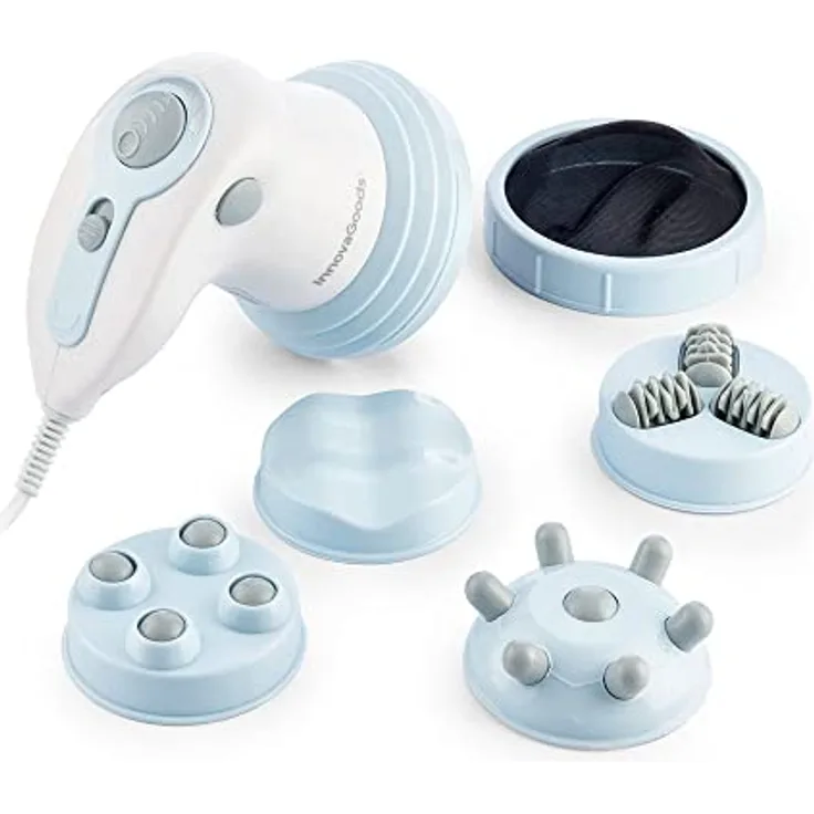 InnovaGoods, Wellness Beauté Cellyred 5-in-1 Massagegerät mit Infrarotwärme, Anti-Cellulite, Rotations- und Vibrationsbewegung, verschiedene Massageköpfe