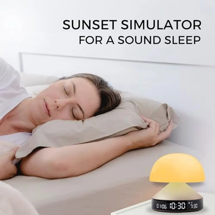 Lexon Mina Sunrise, Sonnenaufgang-Wecker mit LED-Lichttherapie, Touch-Steuerung und Schlummertaste – Bild 2