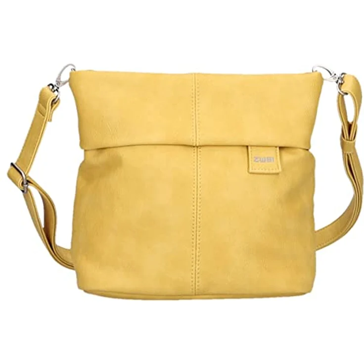 Zwei Mademoiselle.M Schultertasche 25 cm, gelb, 100% Polyurethan, 25 x 10 x 23 cm – Bild 4