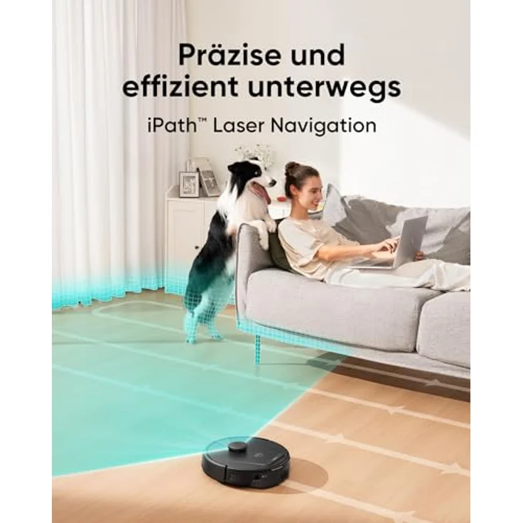 eufy L60 Saugroboter mit Absaugstation und Wischfunktion, 5.000Pa Saugkraft, Anti-Haar-Verwicklung, Absaugstation 60 Tage ohne Leeren, iPath-Laser-Navigation, für Hartböden, Google & Alexa – Bild 5