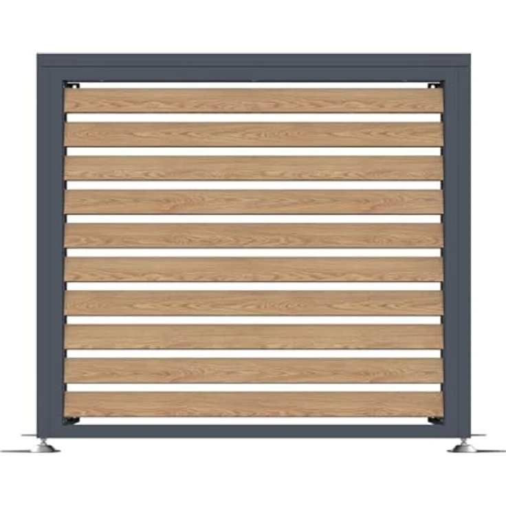 WESTMANN Boxa S | Wärmepumpen Verkleidung & Klimaanlagen Abdeckung aus Stahl in Holzoptik Anthrazit, höhenverstellbar, 100x56x97 cm – Bild 2