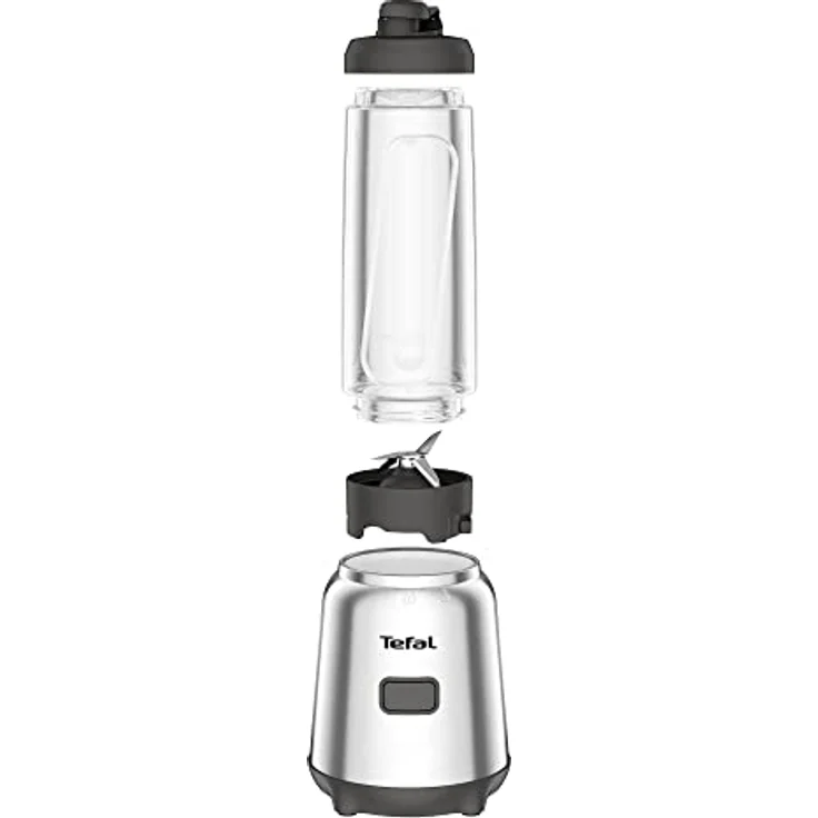 Tefal Mix&Move BL15FD Smoothiemaker, 300 Watt, 0,6 l, inkl. To-Go-Behälter, Edelstahl, silber – Bild 3