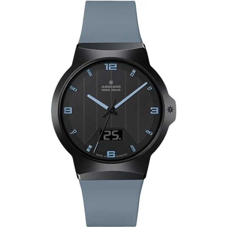 JUNGHANS Funk-Solar Herrenuhr Force Mega Solar Eisgrau 018/1401.00, Armbanduhr mit Keramikgehäuse und Antireflex-Saphir Uhrglas – Bild 2