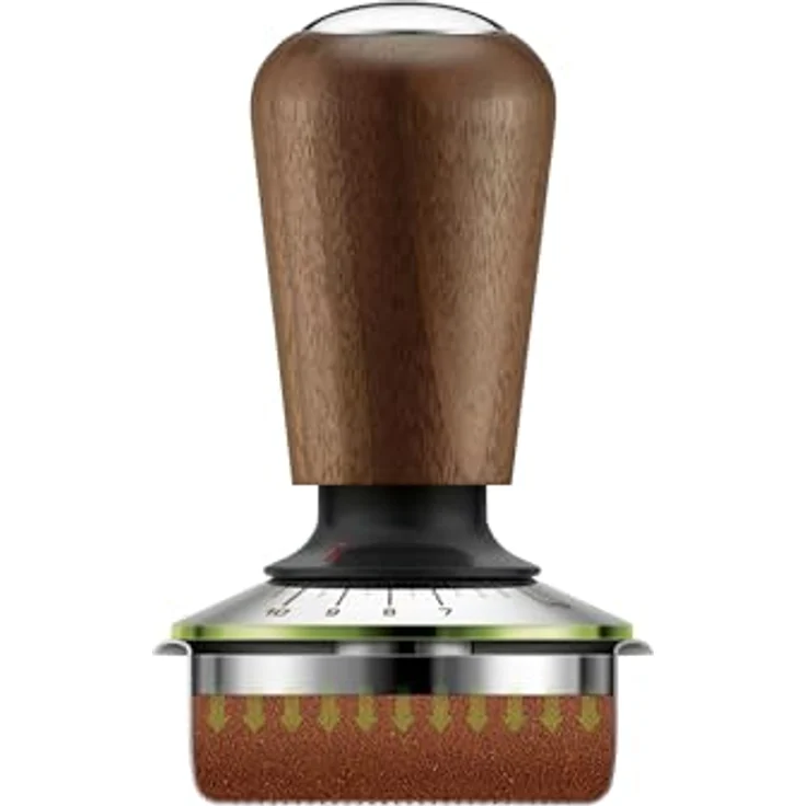 Sage Force Gauge Tamper 58, selbstnivellierender Tamper aus Edelstahl und Walnussholz für Kaffeemaschinen, Braun – Bild 2