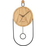 Wall Clock Swing Pendulum Light Wood Veneer