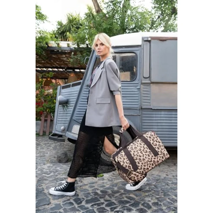 reisenthel Allrounder L, geräumige Handtasche im Arztkoffer-Design, leo macchiato, Braun – Bild 8
