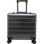 ALUMAXX 45194 Businesstrolley Gravity, Reisekoffer mit Overnight Fach und herausnehmbarer Fächermappe, Rollkoffer aus Aluminium, Trolleykoffer mit 4 Rollen, Koffer ca. 44 x 42 x 22,5 cm, grau