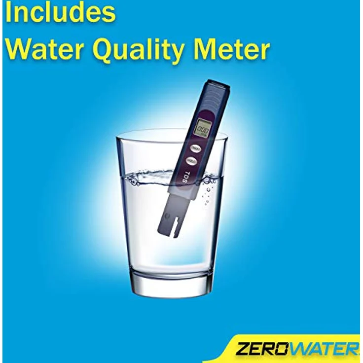 ZeroWater 4,7 L 5-Stufiger Wasserspender mit Wasserfilter - NSF-Zertifiziert - Wasser Filtersystem zur Reduktion von Blei, Anderen Schwermetallen und PFOA/PFOS - Weiß und Blau – Bild 5