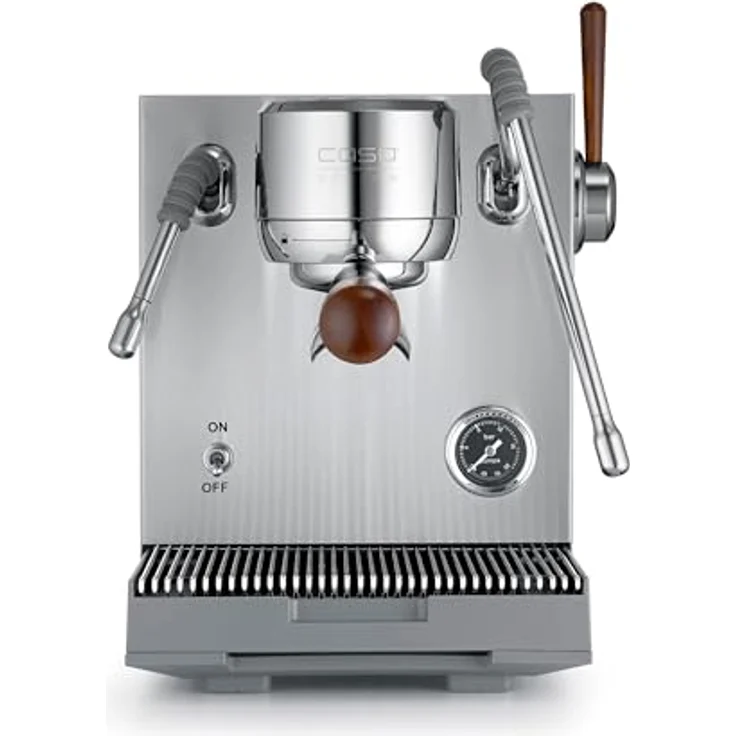 CASO EspressoGourmet Advanced Espresso Siebträgermaschine, 19 bar Ulka-Pumpe, PID-Temperatursteuerung, Edelstahlgehäuse, 2 l Wassertank, mit 2 Siebträgermodellen – Bild 1
