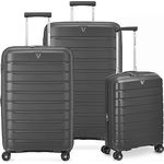 RONCATO B-Flying - 4-Rollen Trolley Set 3tlg. erw. Antracite, Robuster Reisekoffer mit leisen Rollen